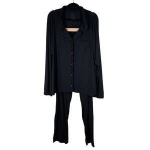 MeUndies Women’s Black Modal Pajama Set Long Sleeve Top And Pants Plus Size 3X